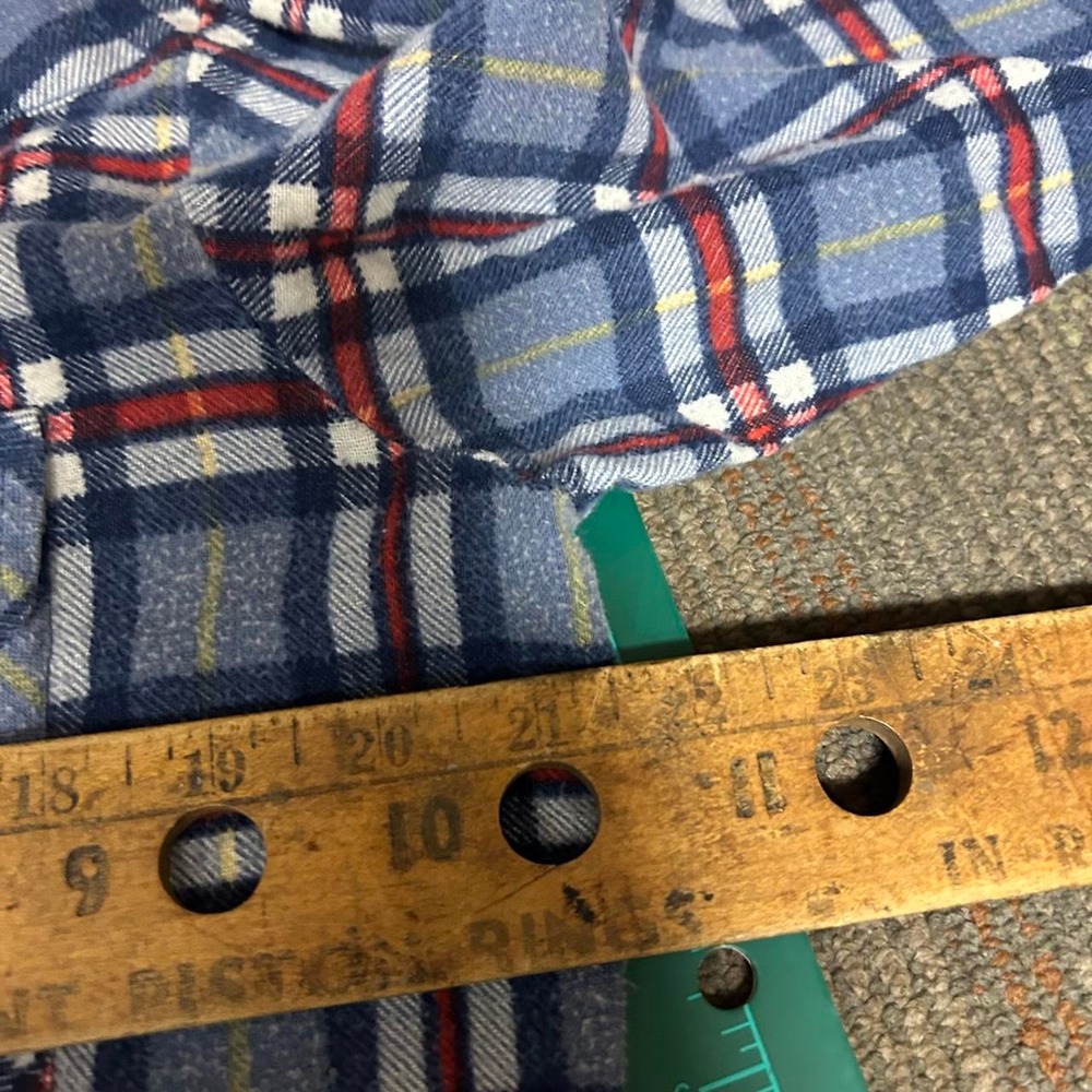 Vintage 90s Hoofs Plaid Lined Pearl Snap Flannel Shirt Mens Medium Blue Red - Picture 5 of 6